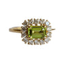 Emma | 1 ct. Emerald Cut Peridot East West Halo Ring