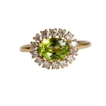 Emma | 1 ct. Oval Peridot East West Halo Ring