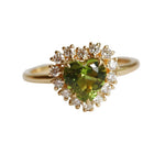 Emma | 1 ct. Heart Peridot Halo Ring
