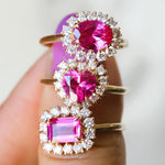 Emma | 1 ct. Oval Pink Sapphire East West Halo Ring