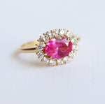 Emma | 1 ct. Oval Pink Sapphire East West Halo Ring