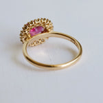 Emma | 1 ct. Oval Pink Sapphire East West Halo Ring