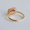 Emma | 1 ct. Emerald Cut Pink Sapphire East West Halo Ring