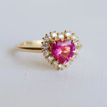 Emma | 1 ct. Heart Pink Sapphire Halo Ring