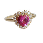 Emma | 1 ct. Heart Pink Sapphire Halo Ring