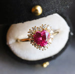 Emma | 1 ct. Heart Pink Sapphire Halo Ring
