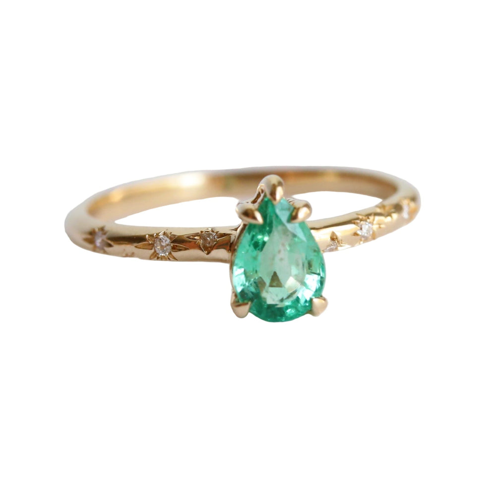 Stella | Pear Emerald Starburst Ring