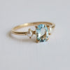 EVA | 1 ct. Oval Aquamarine and Pearl Side Stone Ring