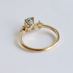 EVA | 1 ct. Oval Aquamarine and Pearl Side Stone Ring