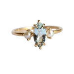 EVA | 1 ct. Marquise Aquamarine and Pearl Side Stone Ring