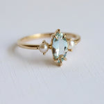 EVA | 1 ct. Marquise Aquamarine and Pearl Side Stone Ring