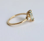 EVA | 1 ct. Marquise Aquamarine and Pearl Side Stone Ring