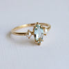 EVA | 1 ct. Marquise Aquamarine and Pearl Side Stone Ring