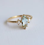 EVA | 1 ct. Marquise Aquamarine and Pearl Side Stone Ring