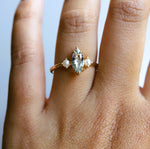 EVA | 1 ct. Marquise Aquamarine and Pearl Side Stone Ring