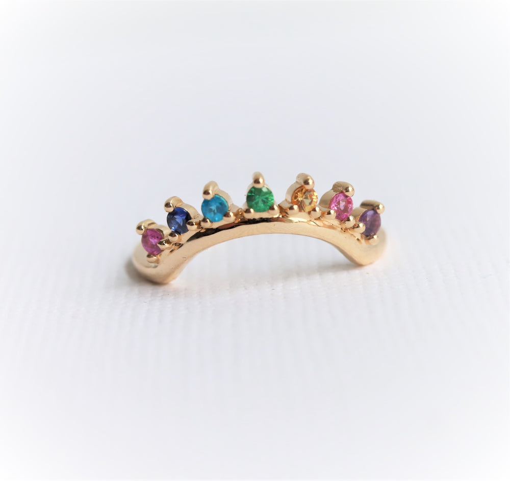 JOY | 7-Stone Arch Band in Love Is Love color