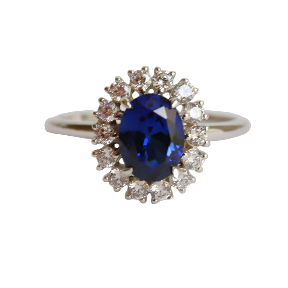 Emma | 1 ct. Oval Blue Sapphire Halo Ring