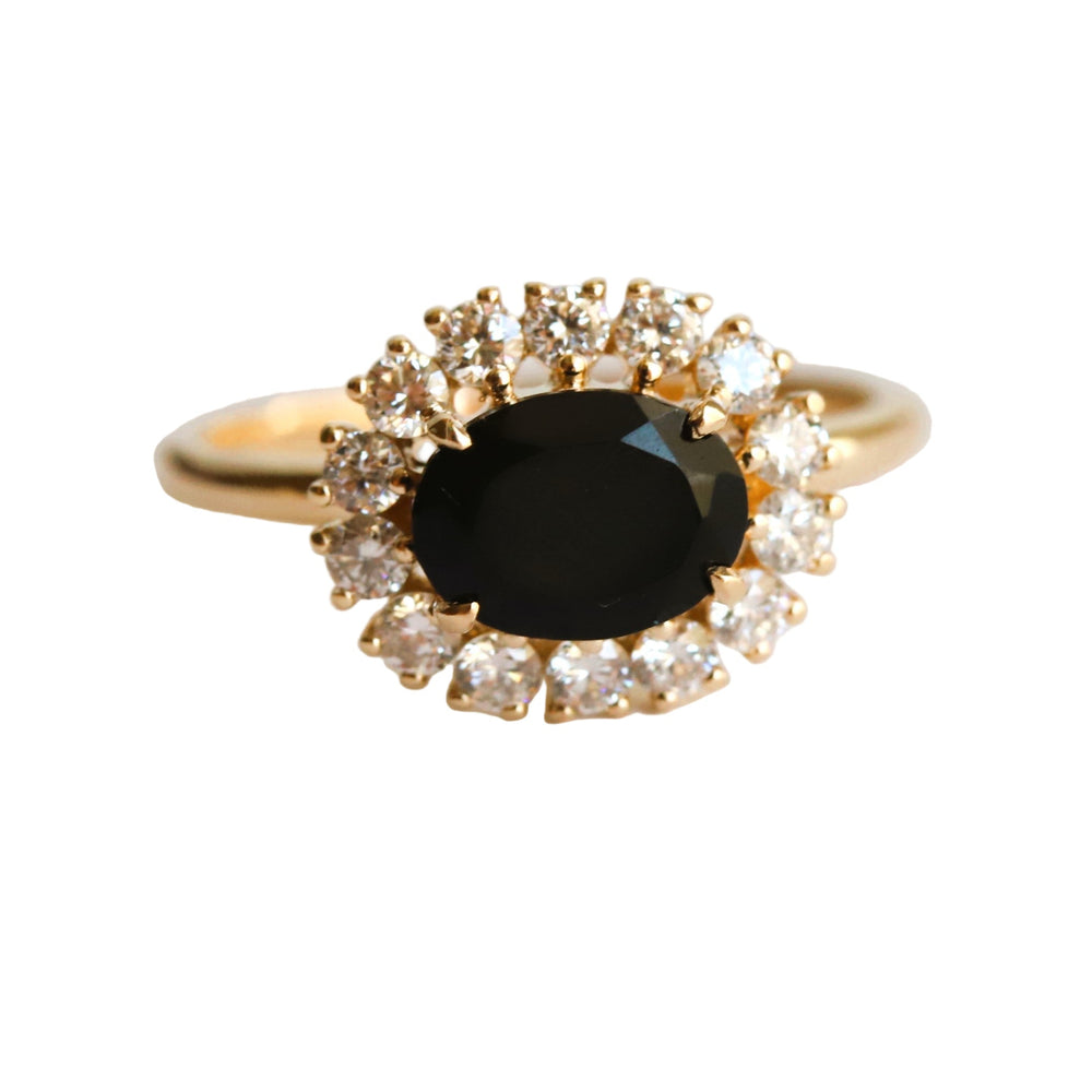 Emma | 1 ct. Oval Black Onyx East West Halo Ring