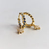 Stella | Bezel Set Ombre Blue CZ Star Vermeil Huggies Earrings