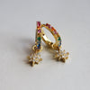 Stella | Rainbow CZ Star Dangle Vermeil Huggies Earrings