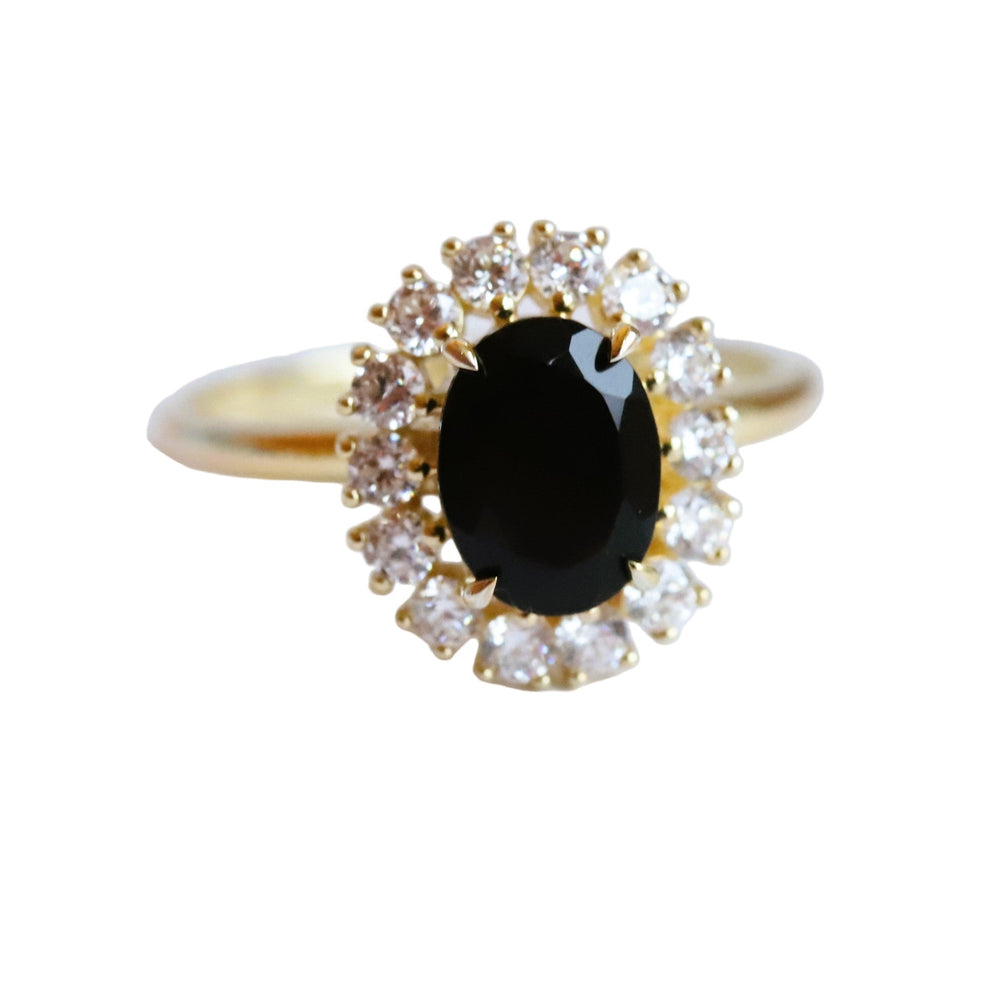 Emma | 1 ct. Oval Black Onyx Halo Ring