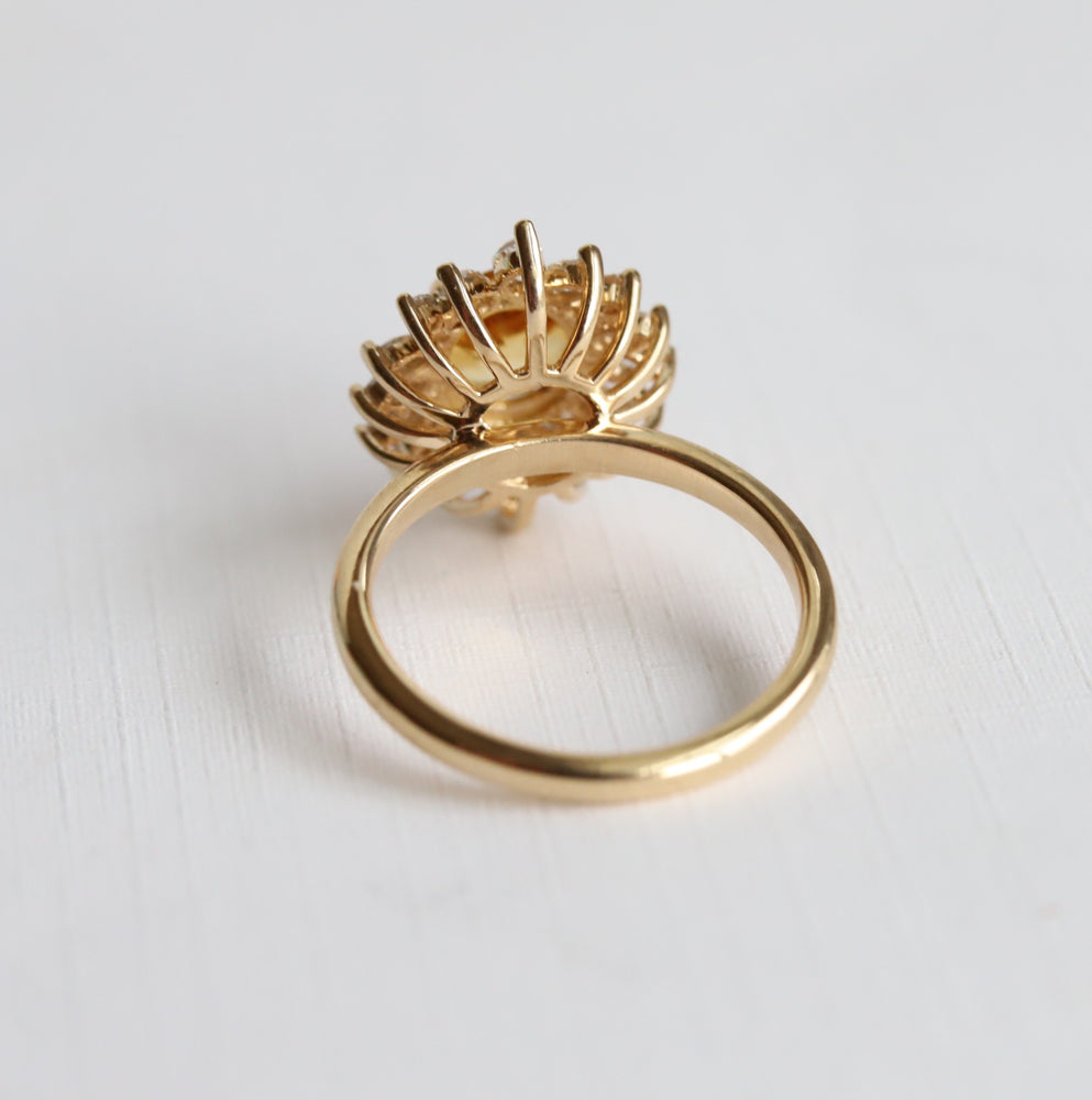 Lana | Round Citrine Halo Ring