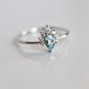 Ophelia |  Pear Aquamarine & Diamond Crown Ring