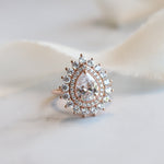 Josephine | Pear Moissanite Double Halo Ring