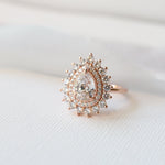 Josephine | Pear Moissanite Double Halo Ring