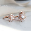 Josephine | Pear Moissanite Double Halo Ring