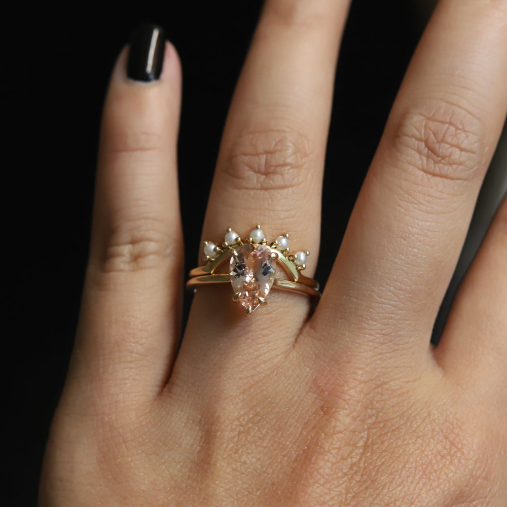 JOY | 5-Stone Arch Band in Pearl