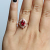 Lana | Oval Pear Chatham™ Ruby Halo Ring