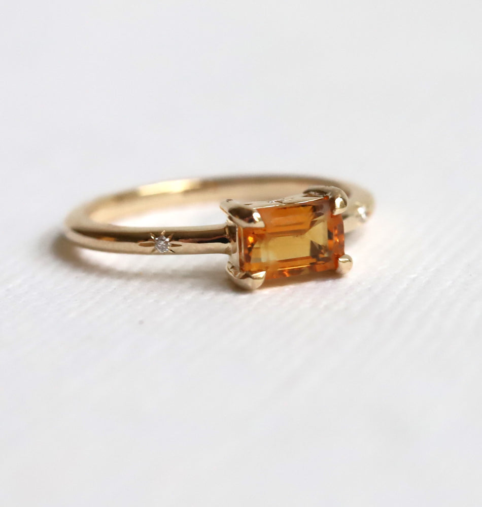 Stella | Emerald Cut Birthstone Hidden Star Ring