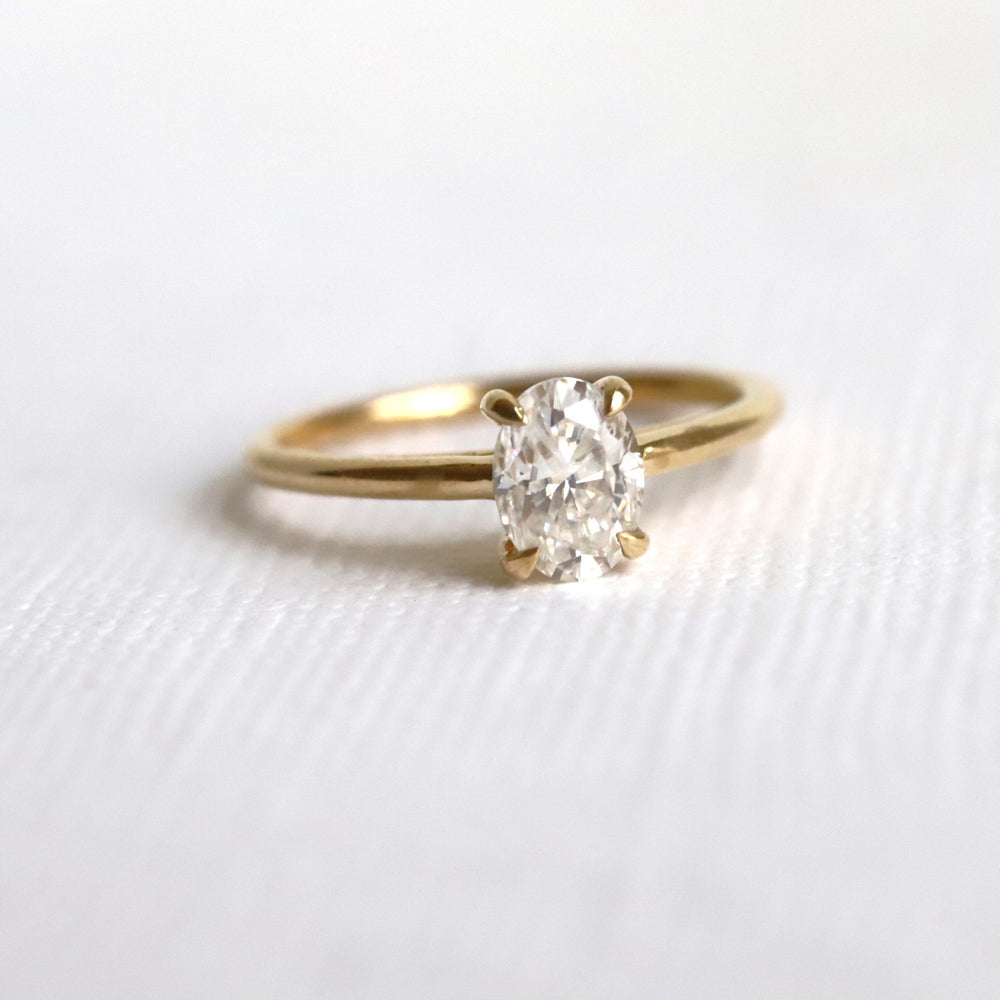 AVA | 0.8 ct Oval Dainty Cathedral Solitaire Ring