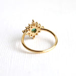 Skylar | Natural Emerald & Diamond Snowflake Halo Ring