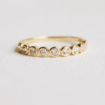 LUCIANA | Bezel Set Diamond Half Eternity Wedding Band