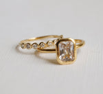 LUCIANA | Bezel Set Diamond Half Eternity Wedding Band