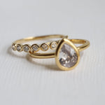 LUCIANA | Bezel Set Diamond Half Eternity Wedding Band