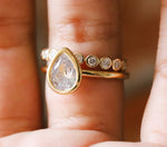 LUCIANA | Bezel Set Diamond Half Eternity Wedding Band