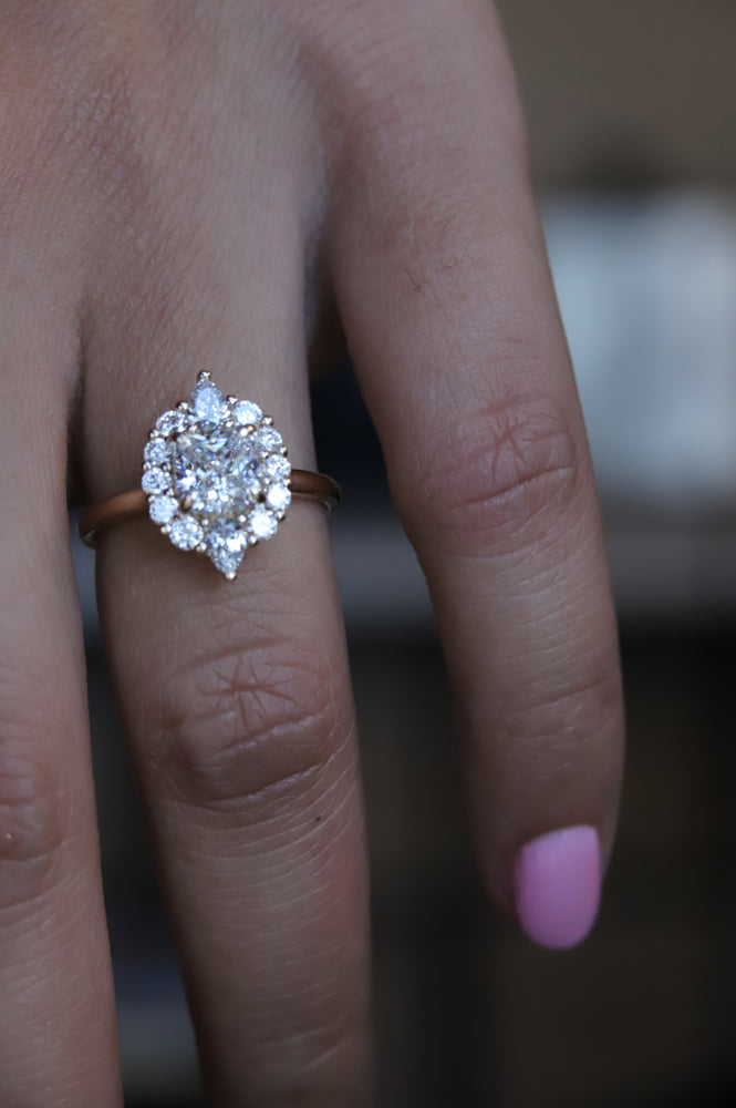 Jazlyn | Square Cushion Cut Lab-Grown Diamond Halo Ring