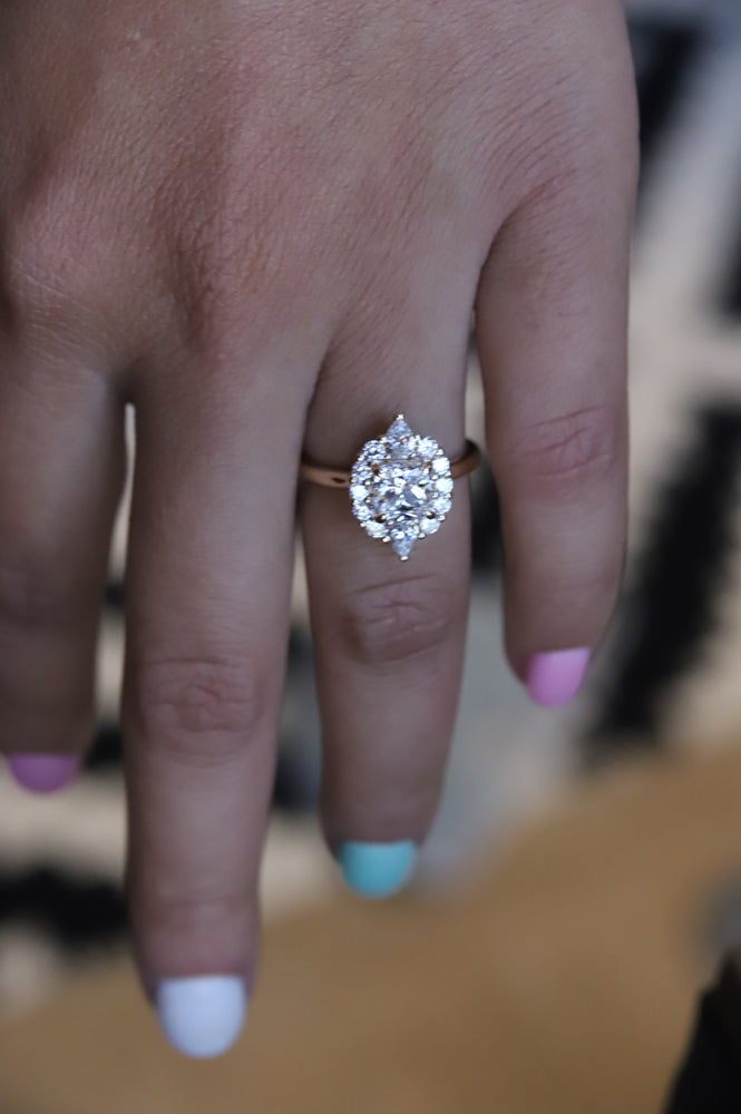 Jazlyn | Square Cushion Cut Lab-Grown Diamond Halo Ring