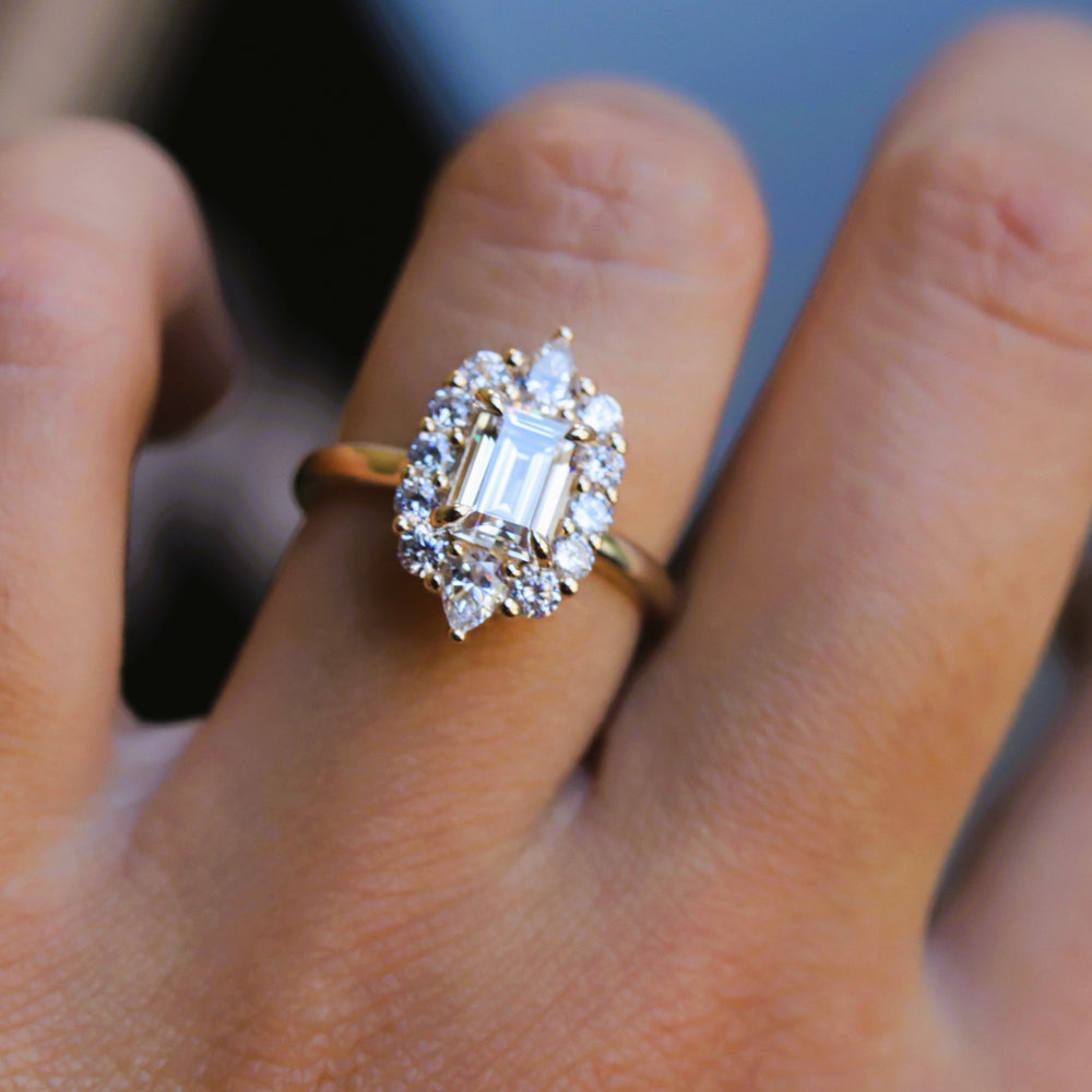 Jazlyn | Emerald Cut Lab-Grown Diamond Halo Ring