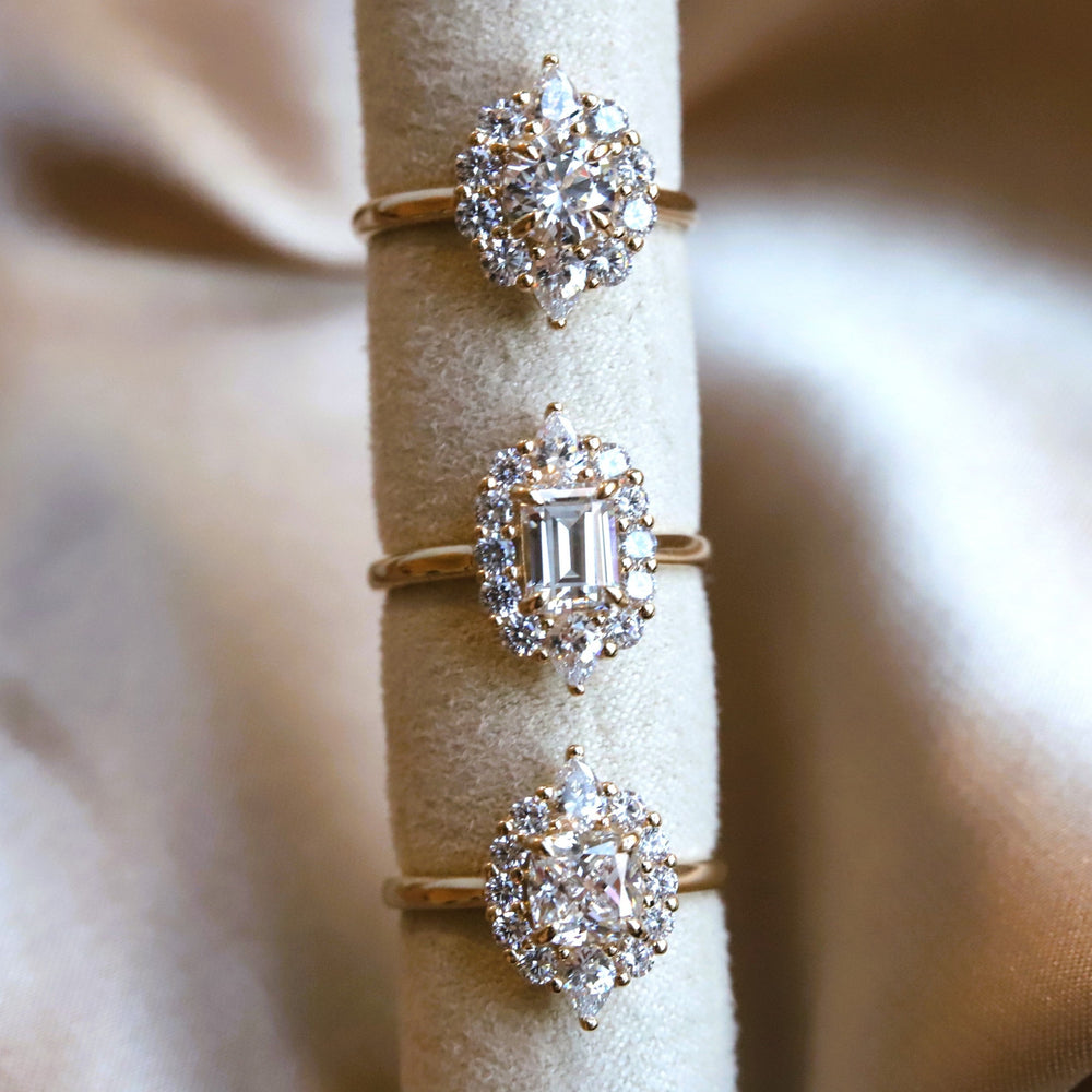 Jazlyn | Emerald Cut Lab-Grown Diamond Halo Ring