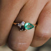 Bella | Emerald, Black and White Diamond Cluster ring