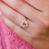 Jazlyn | Cushion Cut Chatham™ Champagne Sapphire Halo Ring