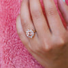 Jazlyn | Round Chatham™ Champagne Sapphire Halo Ring