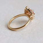 Jazlyn | Round Chatham™ Champagne Sapphire Halo Ring
