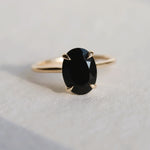 WYN Classic | Elongated Oval Black Onyx Solitaire Ring