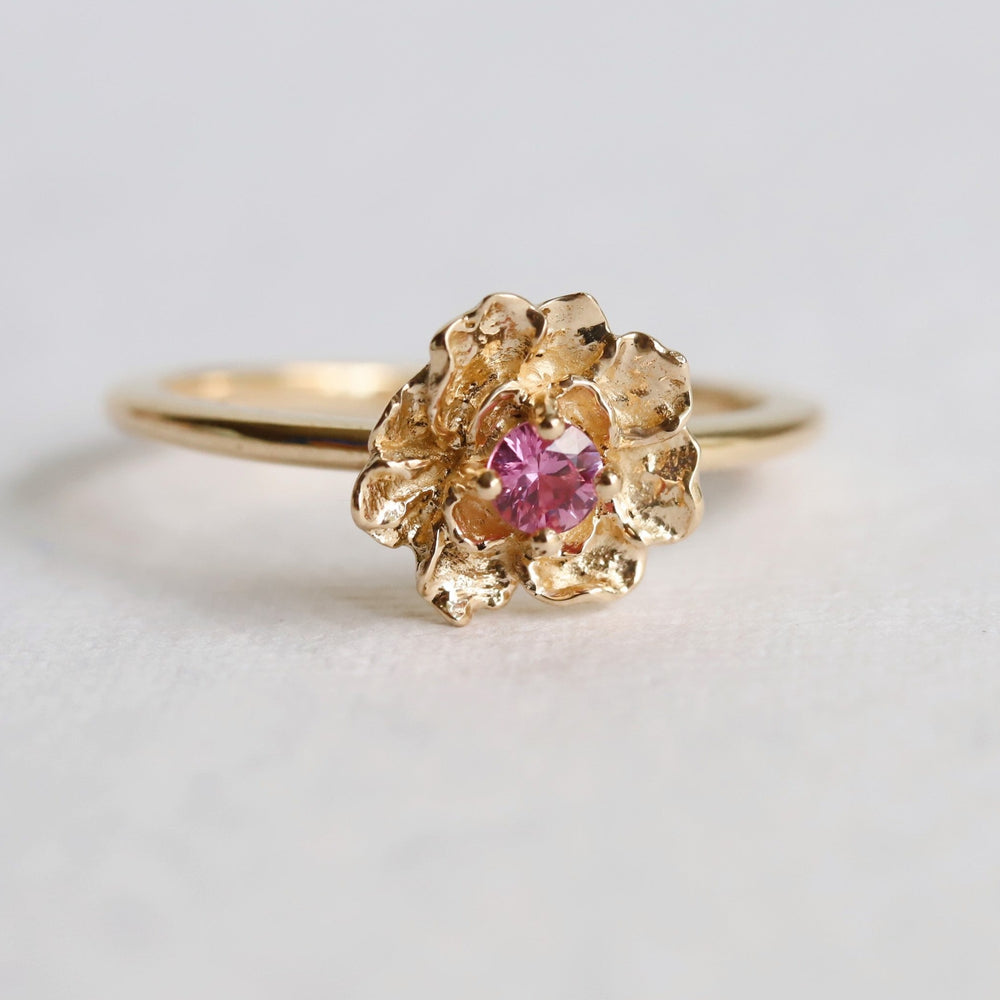 Peony No.2 | Pink Sapphire Stacking Ring