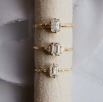 Alexis | 0.7 ct. Emerald Cut Lab-Grown Diamond & Triangle Side Stone Ring